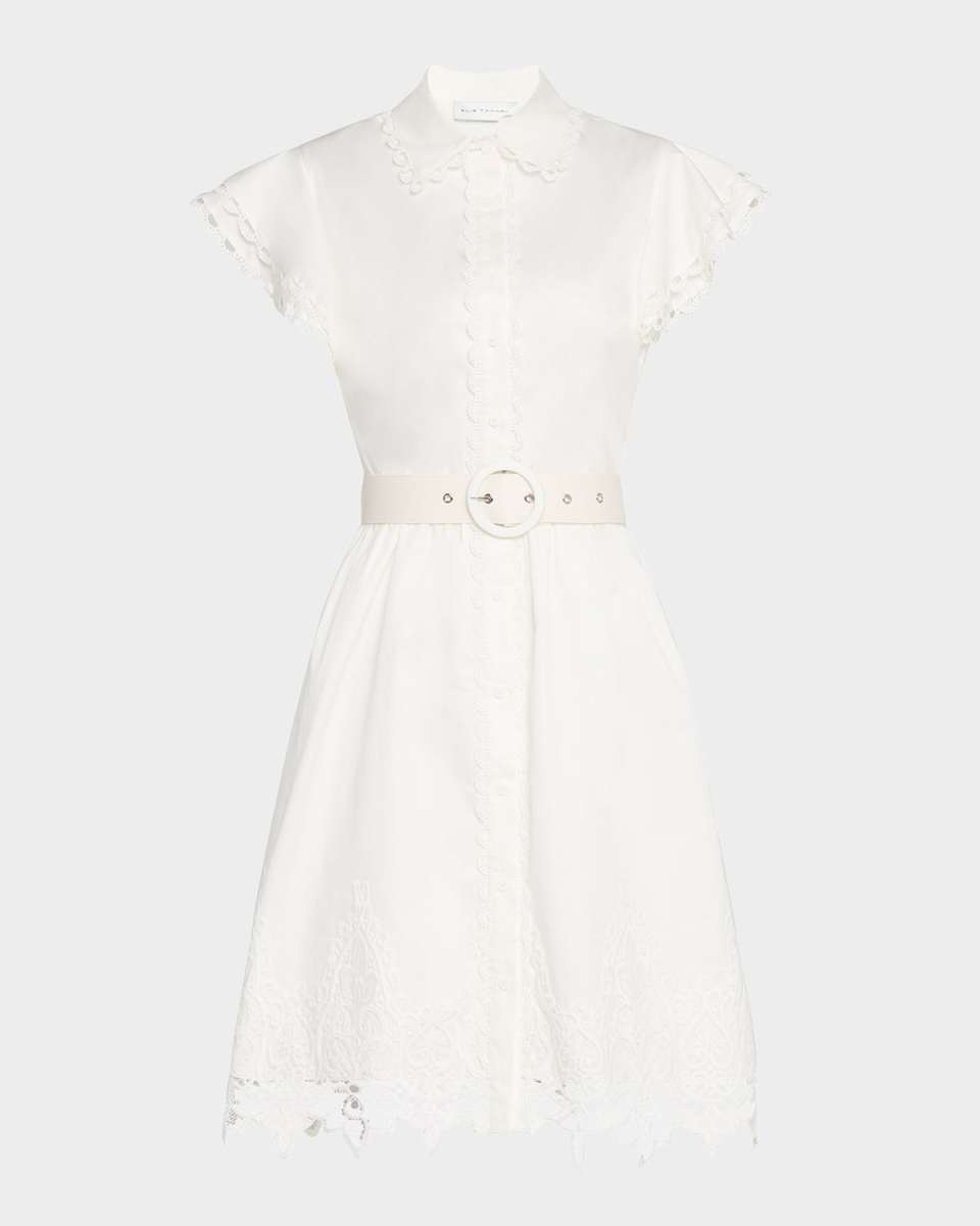 The Sloane Lace-Trim Cotton Shirtdress